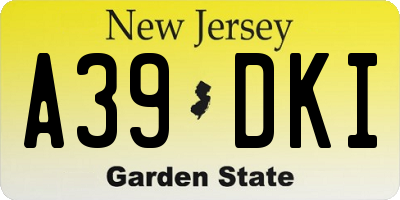 NJ license plate A39DKI