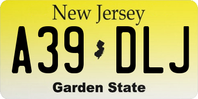 NJ license plate A39DLJ