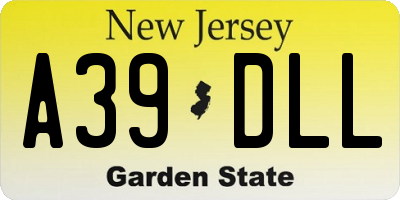 NJ license plate A39DLL