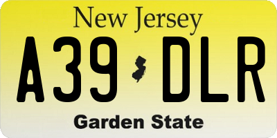 NJ license plate A39DLR
