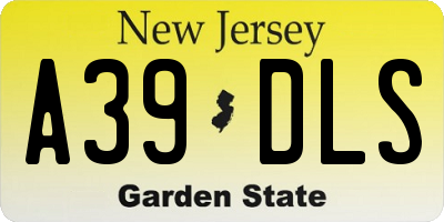 NJ license plate A39DLS