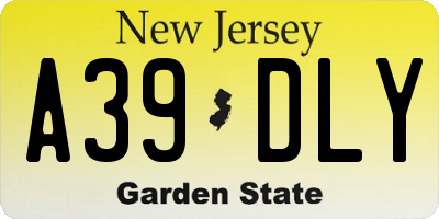 NJ license plate A39DLY