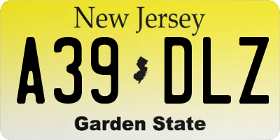 NJ license plate A39DLZ