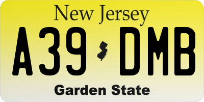 NJ license plate A39DMB