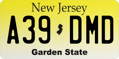 NJ license plate A39DMD
