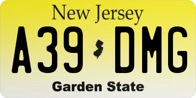 NJ license plate A39DMG