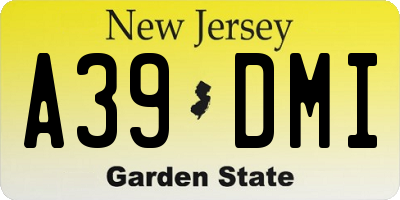 NJ license plate A39DMI