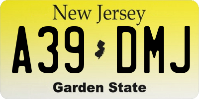 NJ license plate A39DMJ