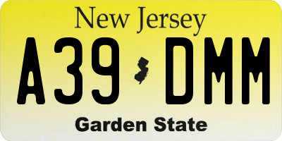 NJ license plate A39DMM