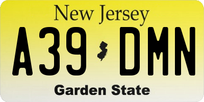 NJ license plate A39DMN