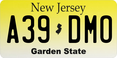 NJ license plate A39DMO