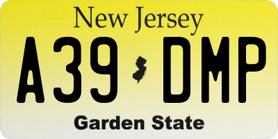 NJ license plate A39DMP