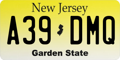 NJ license plate A39DMQ