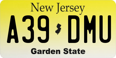 NJ license plate A39DMU