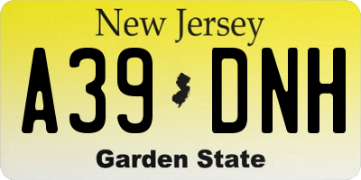 NJ license plate A39DNH
