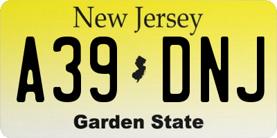 NJ license plate A39DNJ