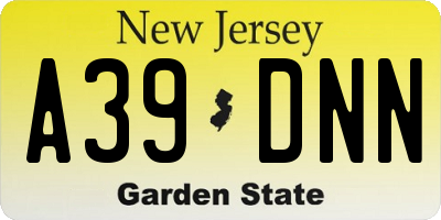NJ license plate A39DNN
