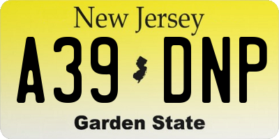 NJ license plate A39DNP