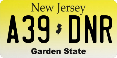 NJ license plate A39DNR