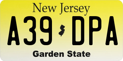 NJ license plate A39DPA