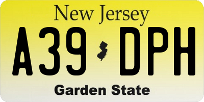 NJ license plate A39DPH