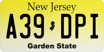 NJ license plate A39DPI