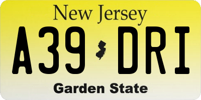 NJ license plate A39DRI