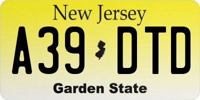 NJ license plate A39DTD