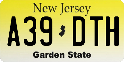 NJ license plate A39DTH