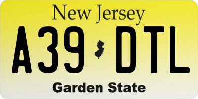 NJ license plate A39DTL