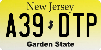NJ license plate A39DTP