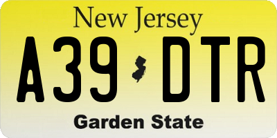 NJ license plate A39DTR