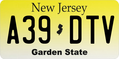 NJ license plate A39DTV