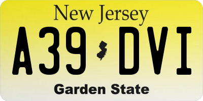 NJ license plate A39DVI