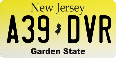 NJ license plate A39DVR