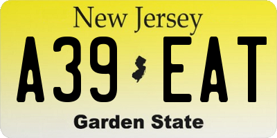 NJ license plate A39EAT