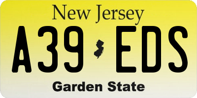 NJ license plate A39EDS