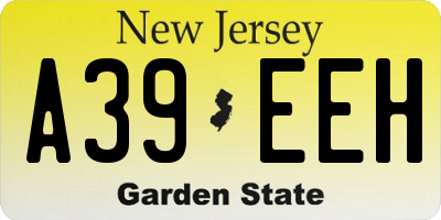 NJ license plate A39EEH