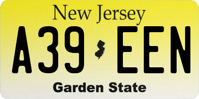 NJ license plate A39EEN