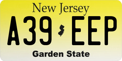 NJ license plate A39EEP