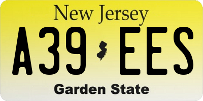 NJ license plate A39EES
