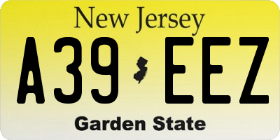 NJ license plate A39EEZ