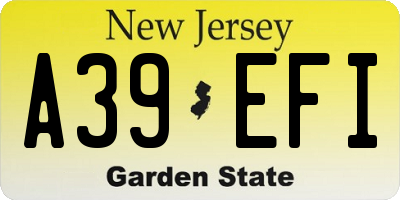 NJ license plate A39EFI