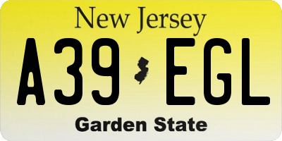 NJ license plate A39EGL