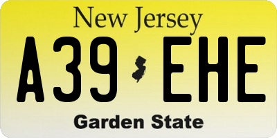 NJ license plate A39EHE