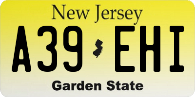 NJ license plate A39EHI