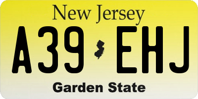 NJ license plate A39EHJ
