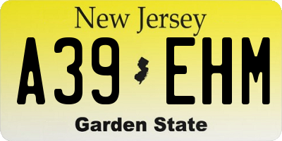 NJ license plate A39EHM