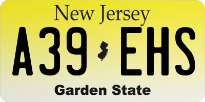 NJ license plate A39EHS