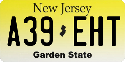 NJ license plate A39EHT